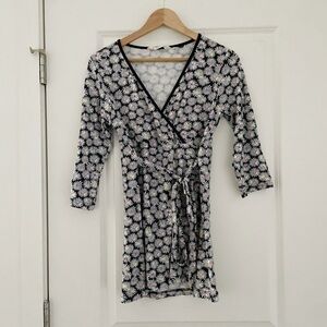 Seasalt Cornwall Organic Cotton Faux Wrap Surplice Neya Tunic Top Floral